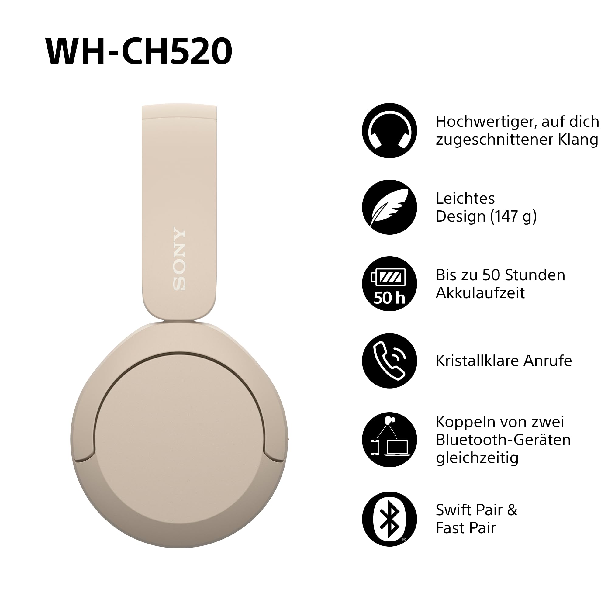 sony-wh-ch520-kabelloser-bluetooth-on-ear-kopfh-rer-50-stunden-akku-beige image 3