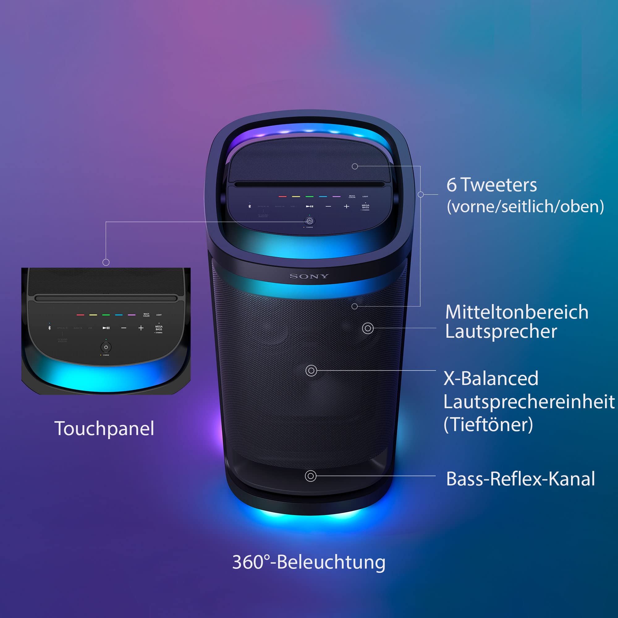 sony-srs-xv900-bluetooth-party-lautsprecher-mit-360-sound-schwarz image 2