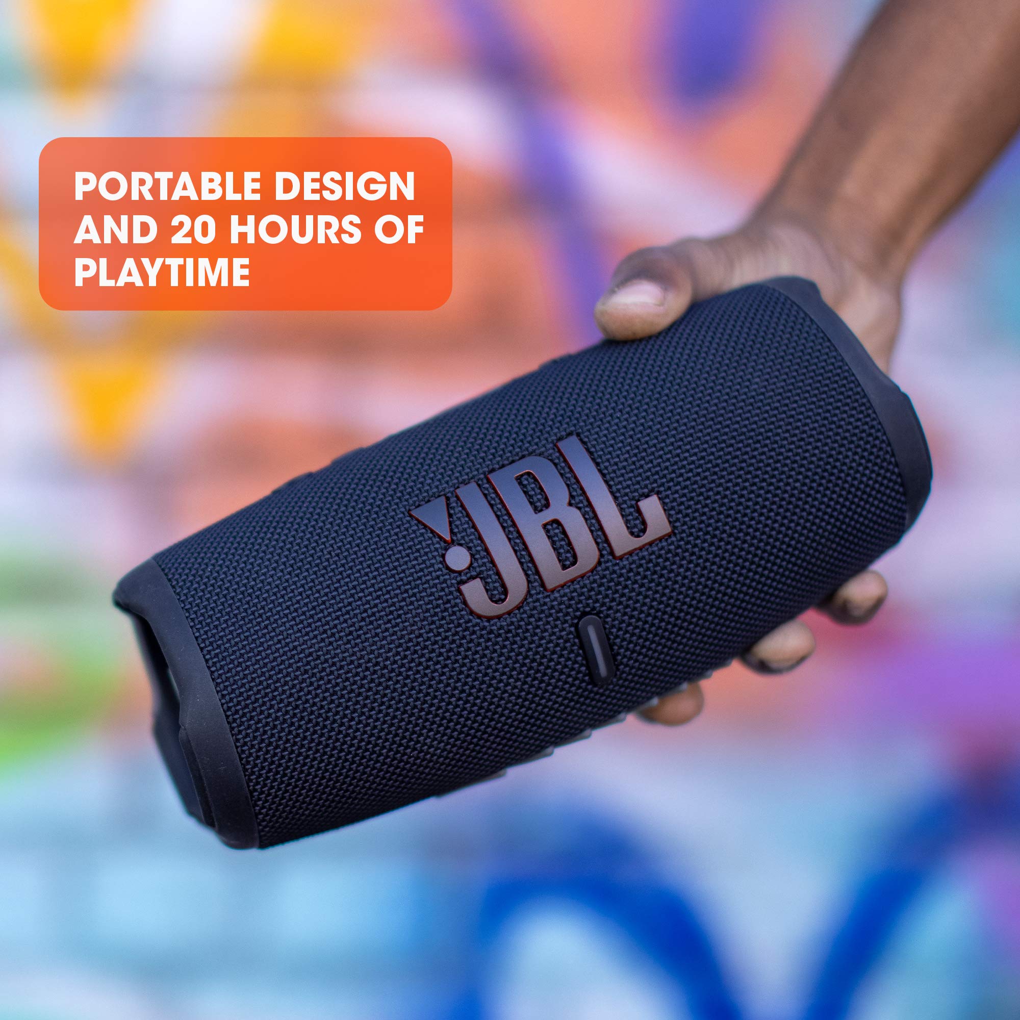 jbl-charge-5-bluetooth-lautsprecher-schwarz-tragbar-wasserdicht-mit-powerbank-un image 2