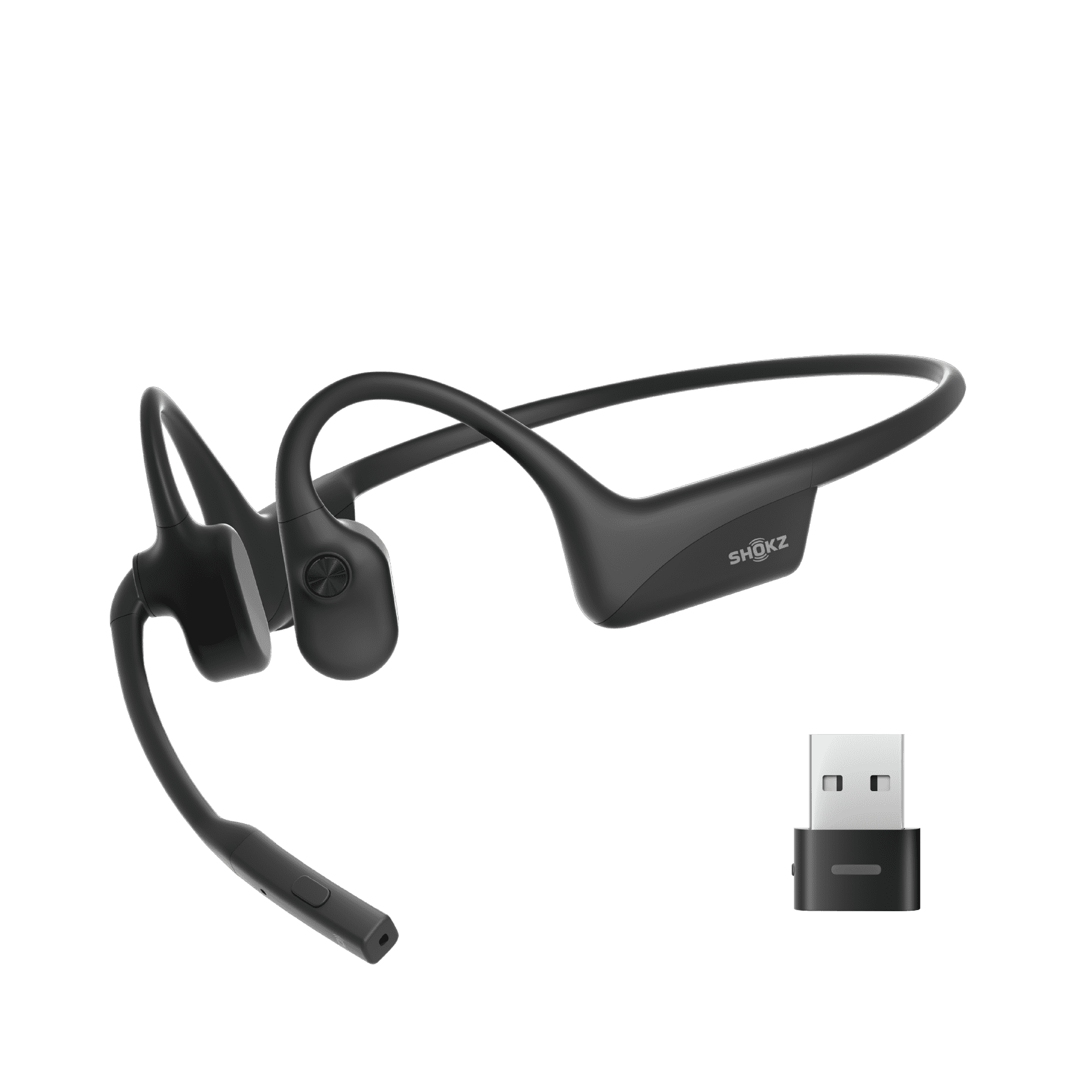 shokz-opencomm2-uc-open-ear-uc-headset-mit-loop110-usb-adapter image 1